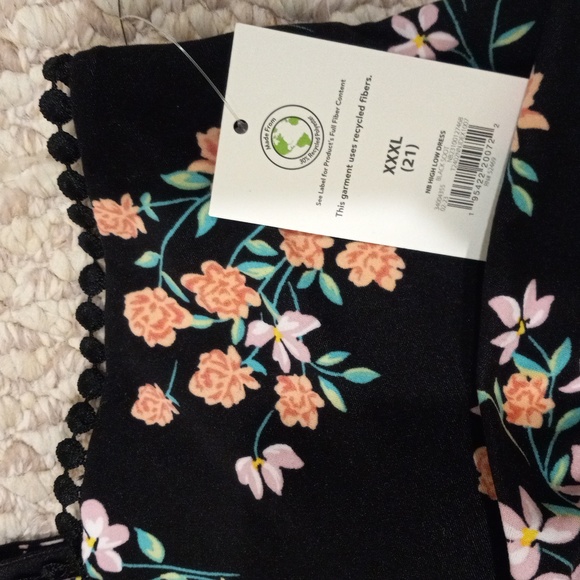 Moody Musings High-Low Boho Dress Dark Florals Plus Size Stretch Soft Homecoming - Picture 11 of 15